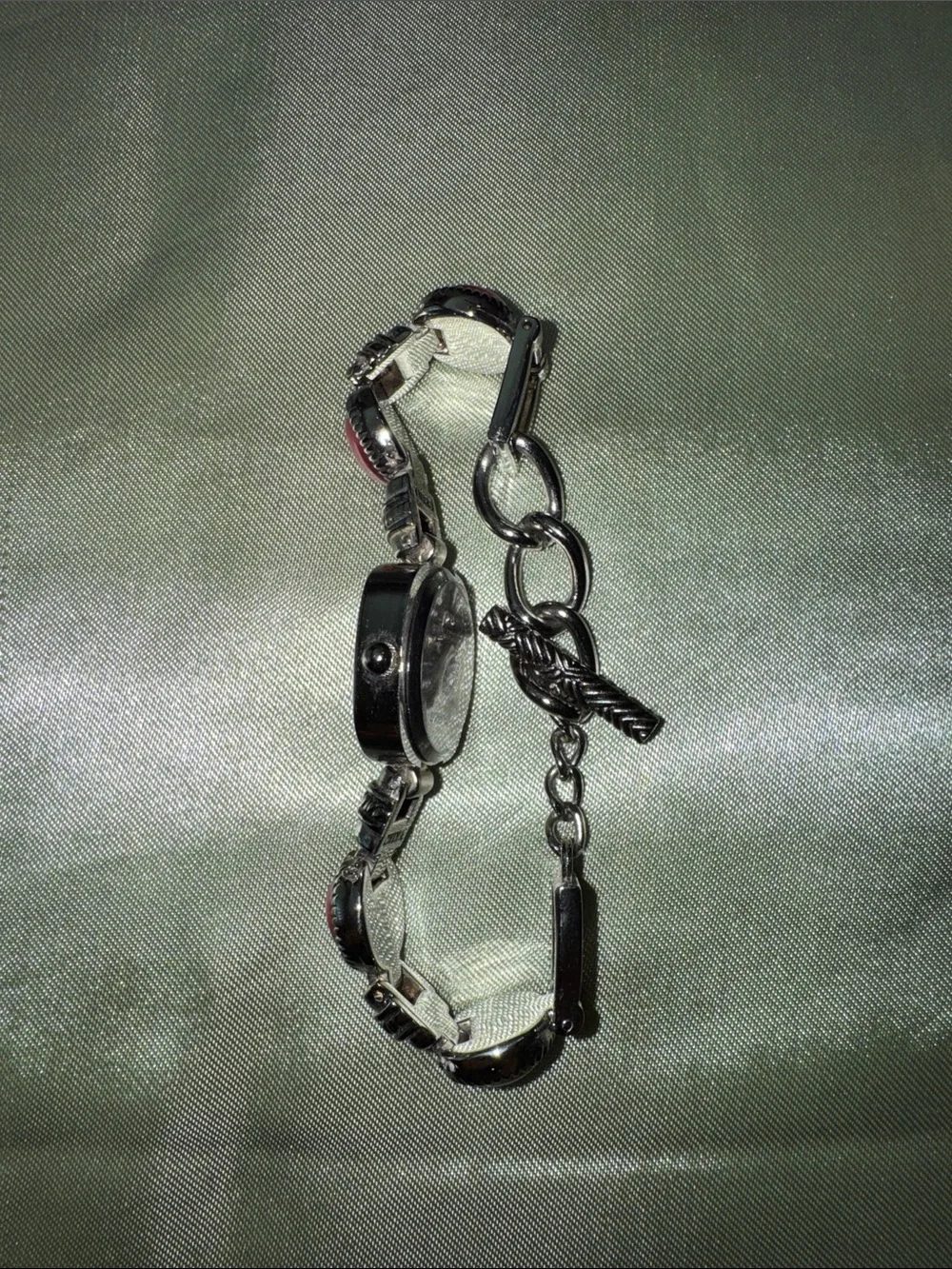 Fondini Silver-Tone Chain Bracelet Watch.